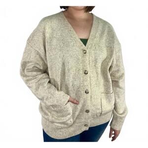 NEW FATE madeline wool cardigan in soft oatmeal